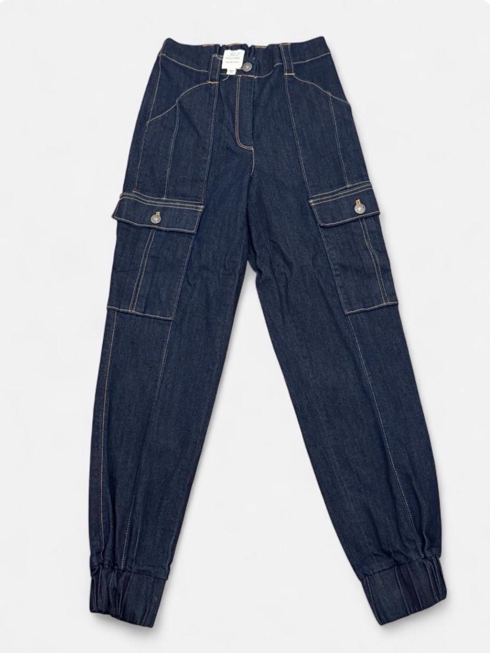 Cinq à Sept dark indigo denim cargo pants
